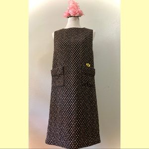 Sleeveless Vintage Floral Quilted Sleeveless Dress with Pockets